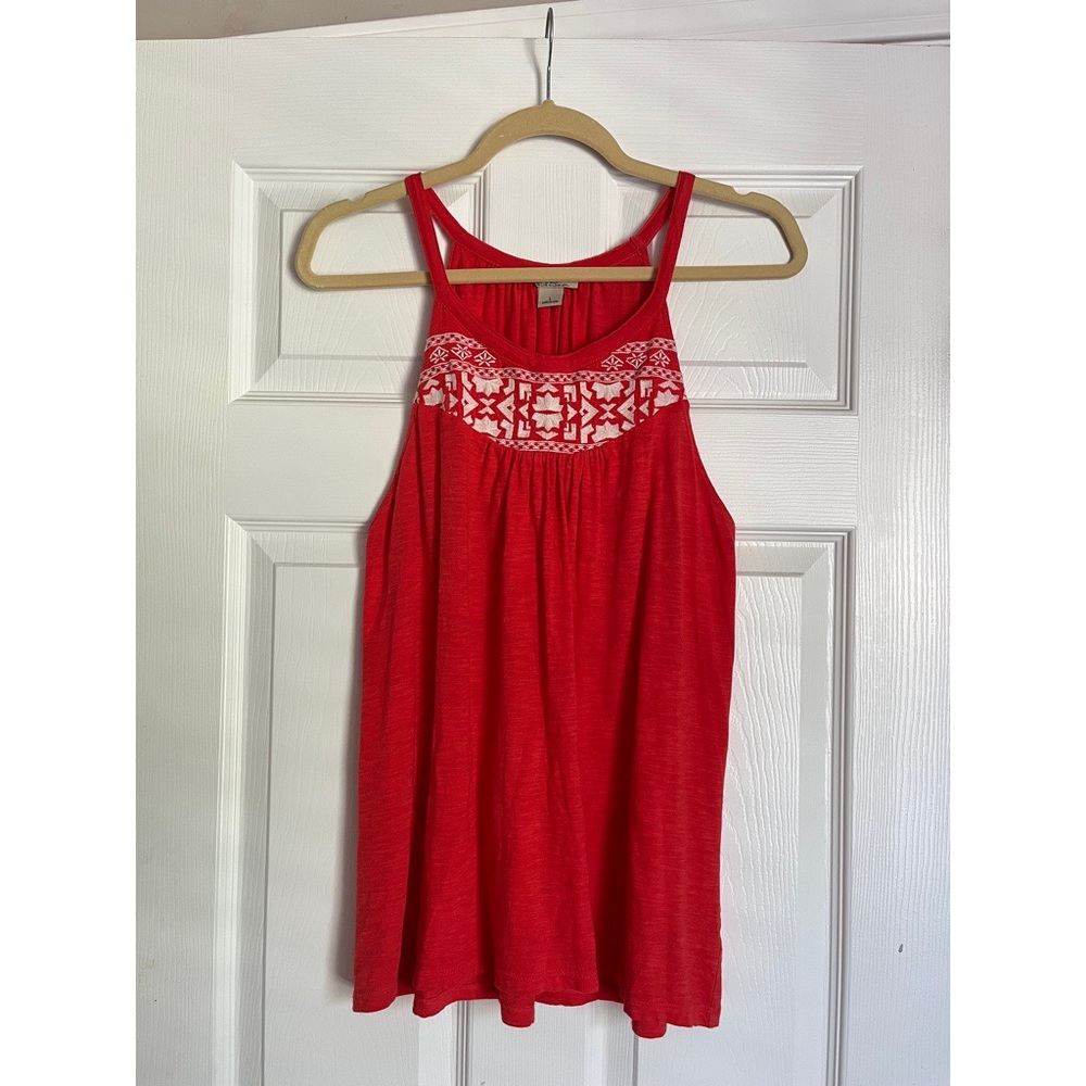 Lucky Brand Pink Embroidered Tank Top